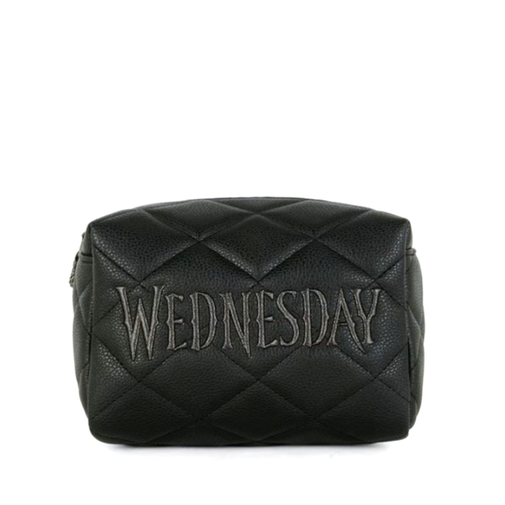 Wednesday Primark Black Quilted Makeup Toiletry Bag NWT